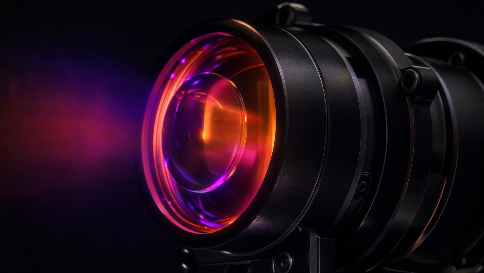 A precision optical assembly with an infrared thermal bloom · E-RECOV electrochemical metal recovery · Quantum Ventura, makers of CyberNeuro-RT (CNRT) · machine learning anomaly detection for enterprise and government networks · edge-to-cloud network security · Discovium AI materials discovery